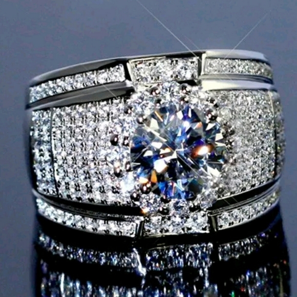 FIRM🆕️2ct Lab Created/Simulated Diamonds 925 Sterling Silver Ring - Picture 6 of 10